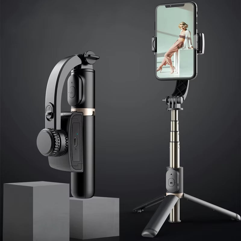 2024 AI Video Stabilizer Bluetooth Selfie Stick Tripod Gimbal Stabilizer for Smartphone Live Vertical Shooting Bracket