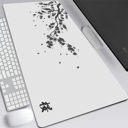 White Cherry Blossom Mousepad
