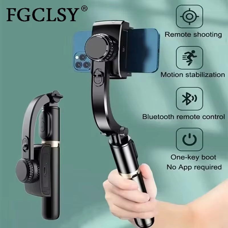 2024 AI Video Stabilizer Bluetooth Selfie Stick Tripod Gimbal Stabilizer for Smartphone Live Vertical Shooting Bracket