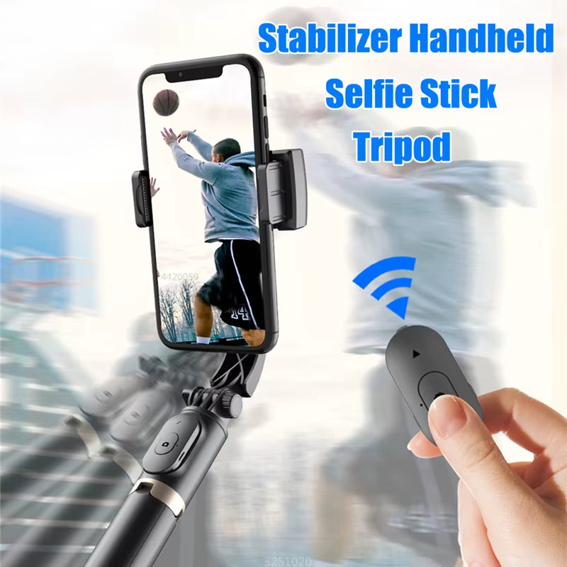 2024 AI Video Stabilizer Bluetooth Selfie Stick Tripod Gimbal Stabilizer for Smartphone Live Vertical Shooting Bracket